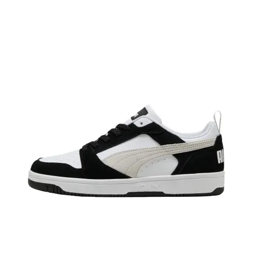 PUMA Rebound V6 Anti Slip Wear Resistant Low Top Skateboard Shoes Men's Black White