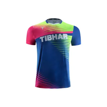 TIBHAR T-Shirt Unisex Royal Blue/pink