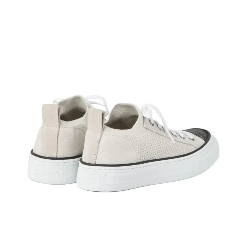 Brunello Cucinelli Knitted Lace Up Sneakers Women's-3