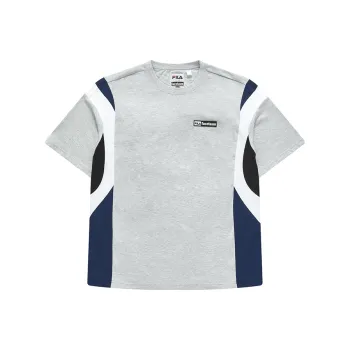 FILA FUSION FILA FUSION CROSS OVER Series SS24 T Shirt Men's Silver Flower Gray