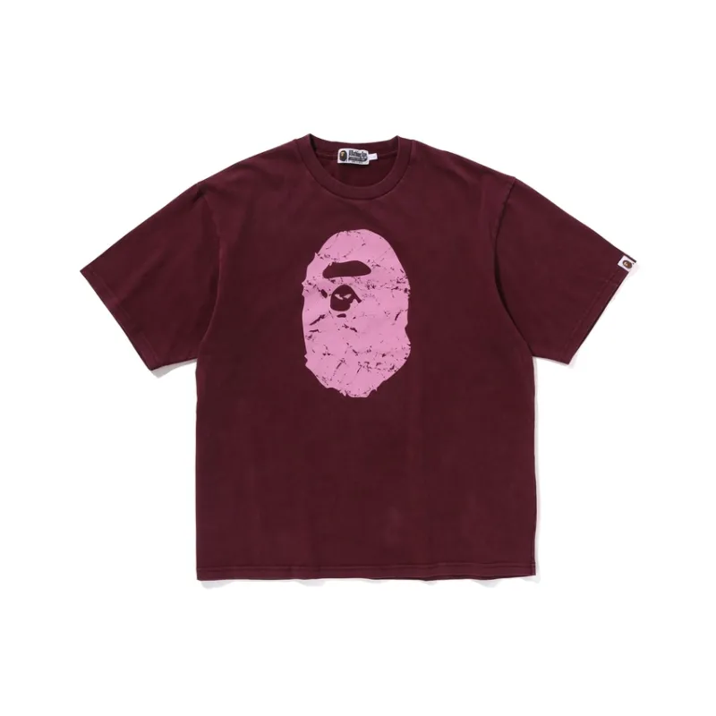 Bape Heavy Washed Ape Head Relaxed Fit Tee-0