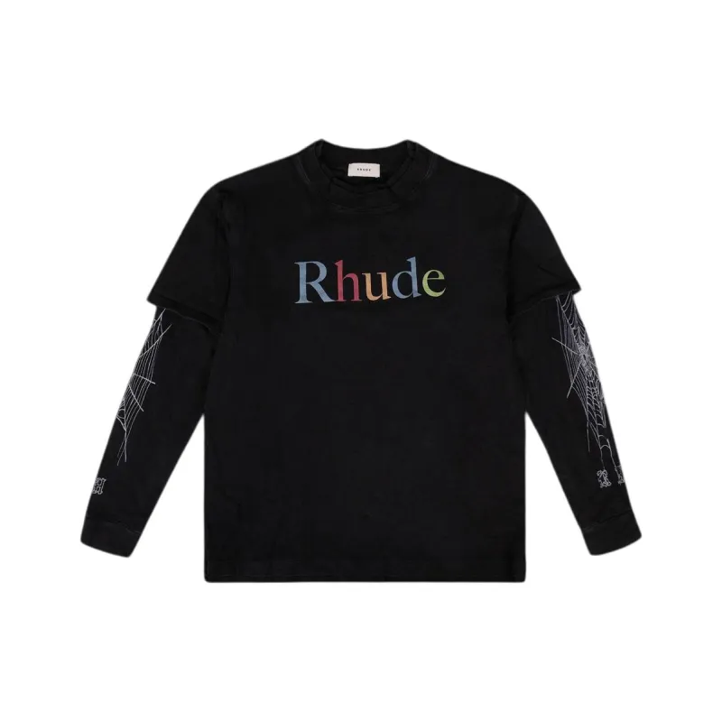 RHUDE Logo Long Sleeve T Shirt-0