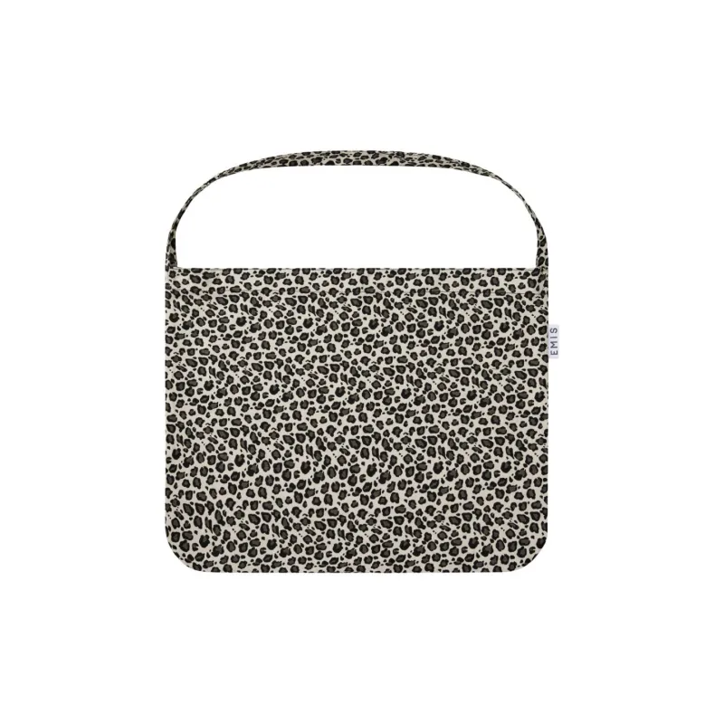 Emis Corduroy Handbag Shoulder Bag Regular Unisex White Leopard Print-1