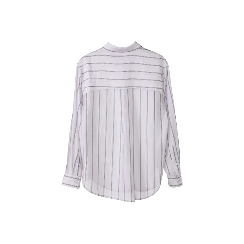 Fstudio Early Spring Korean Style Slimming Stripes Light Long Sleeved Shirt Women's-4