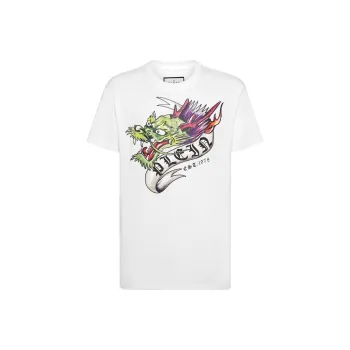 PHILIPP PLEIN Tattoo print Cotton T shirt