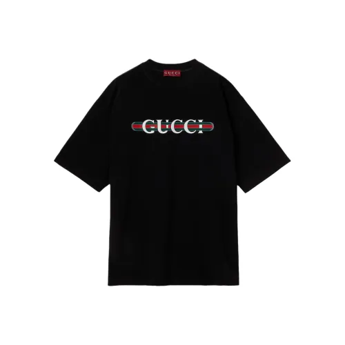 GUCCI Logo Printed Jersey T Shirt