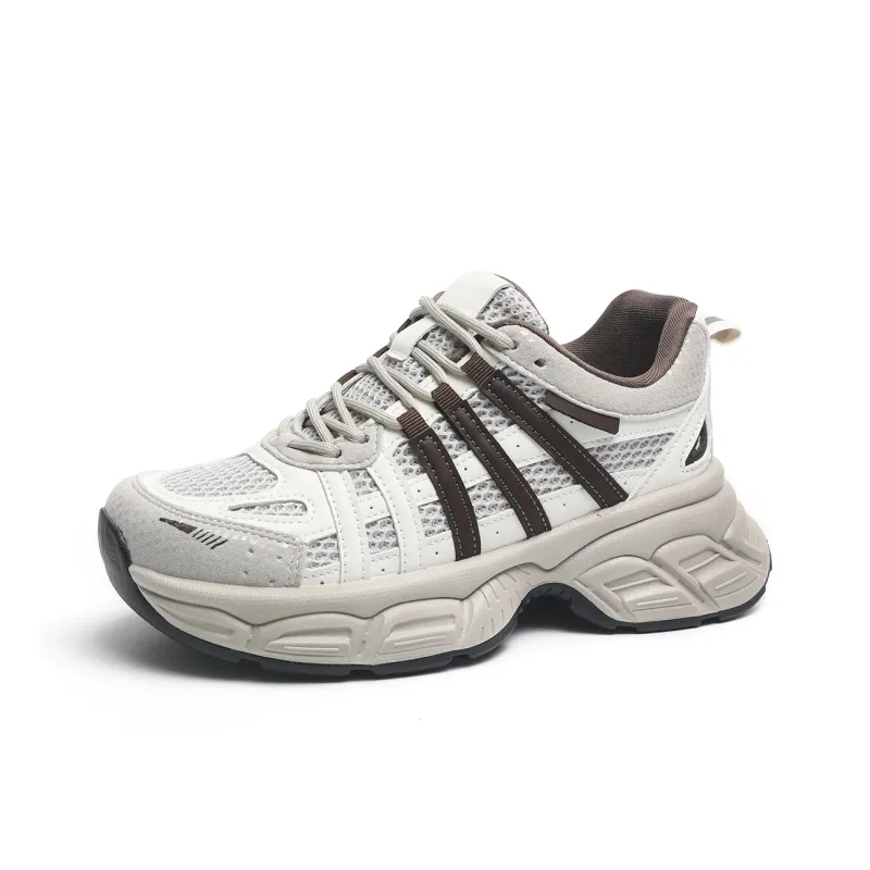 O.L Anti Slip Wear Resistant Breathable Height Increasing Low Top Chunky Sneakers Women's-5