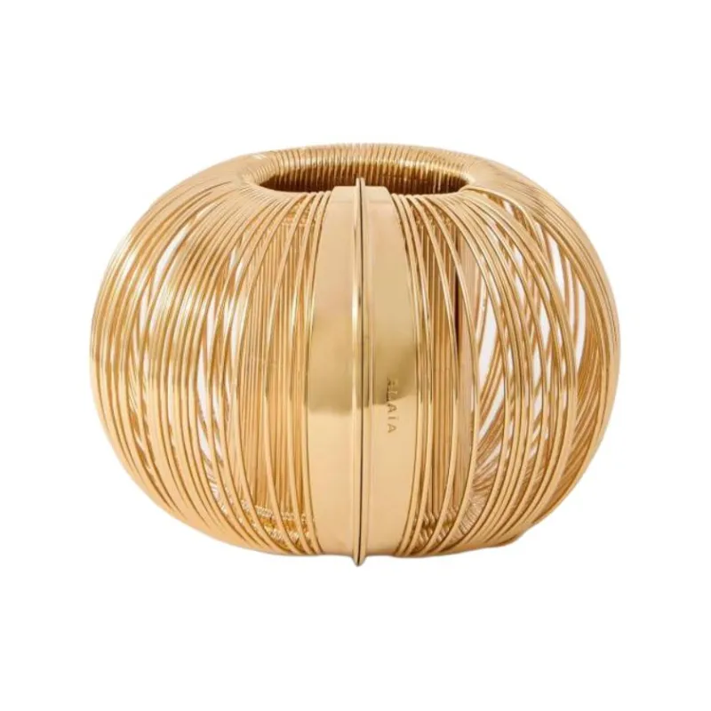 Alaia Brass Metal Aluminum Bangles Unisex Gold-1