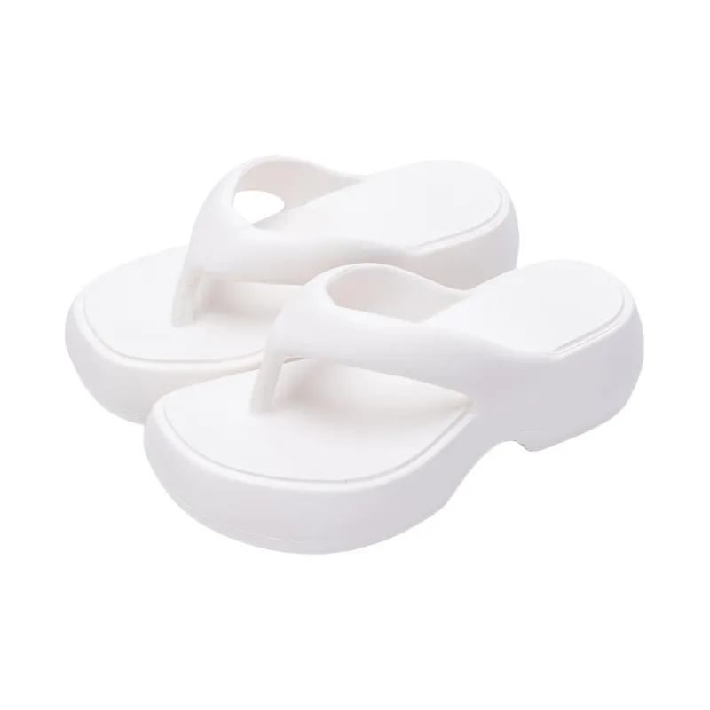 Soft EVA Ankle Platform Height Increasing Women's Flip Flops, Minimalist Style, Versatile Comfortable Home Slippers-8