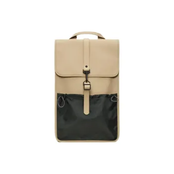 Rains Polyester Backpack Regular Unisex Black/Gravel Brown