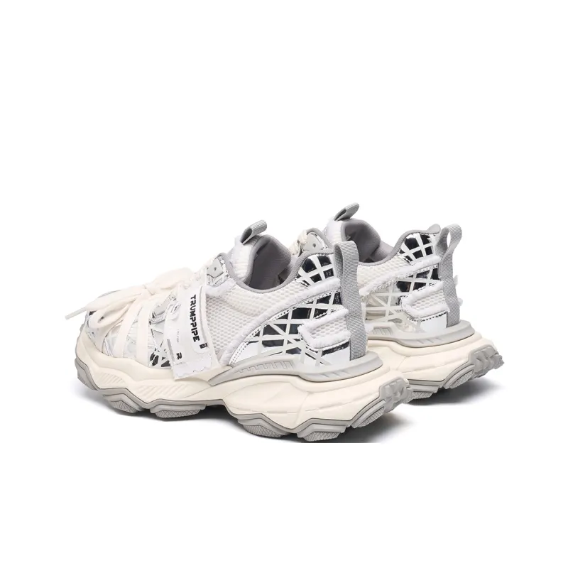 TRUMPPIPE Cushioned Height Increase Wear Resistant Lightweight Low Top Chunky Sneakers Unisex-2