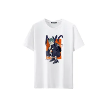 Jean West T Shirt Drop Shoulder Sleeve Summer Men's White