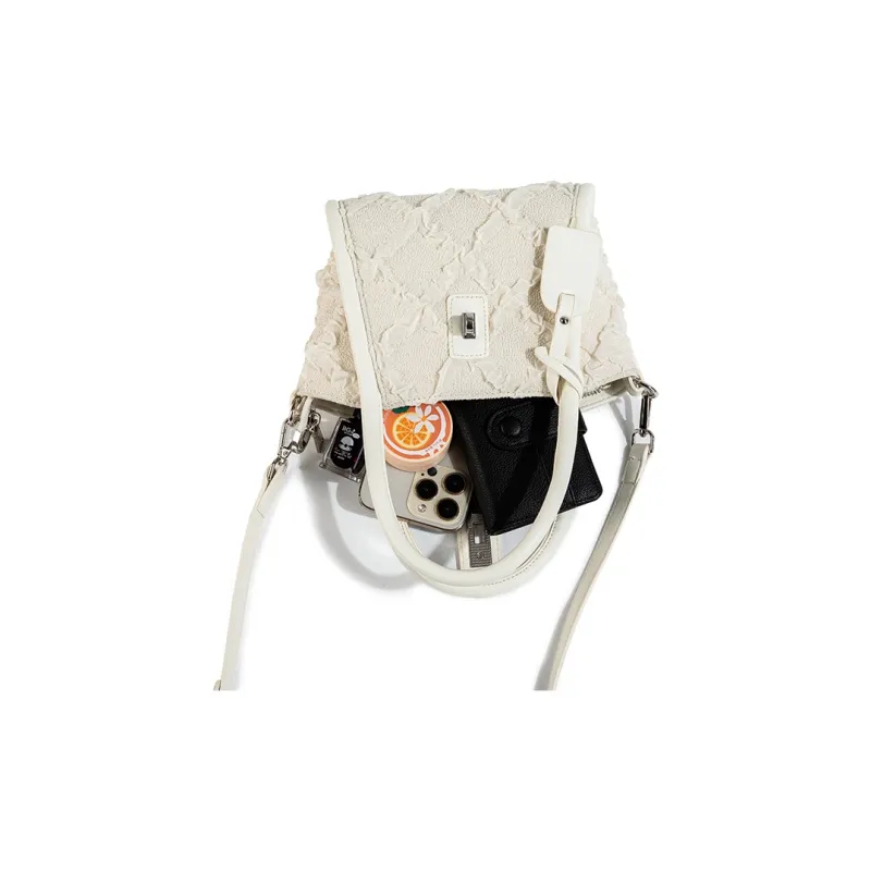 CAEISL&KCIEL PU Handbag Regular Women's White Diamond Pattern-4