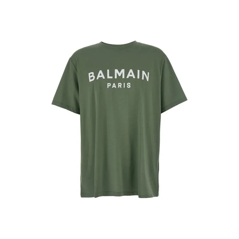 BALMAIN Logo Printed Crewneck T Shirt-0