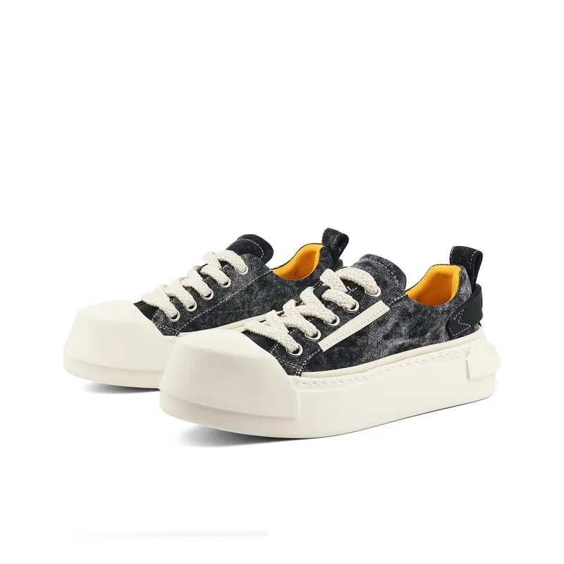 Daying Breathable Height Increase Low Top Canvas Shoes Men's-1