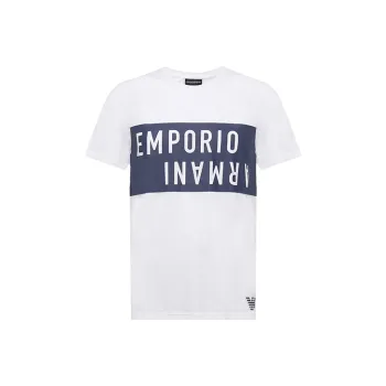EMPORIO ARMANI SS24 T Shirt Men's White Blue