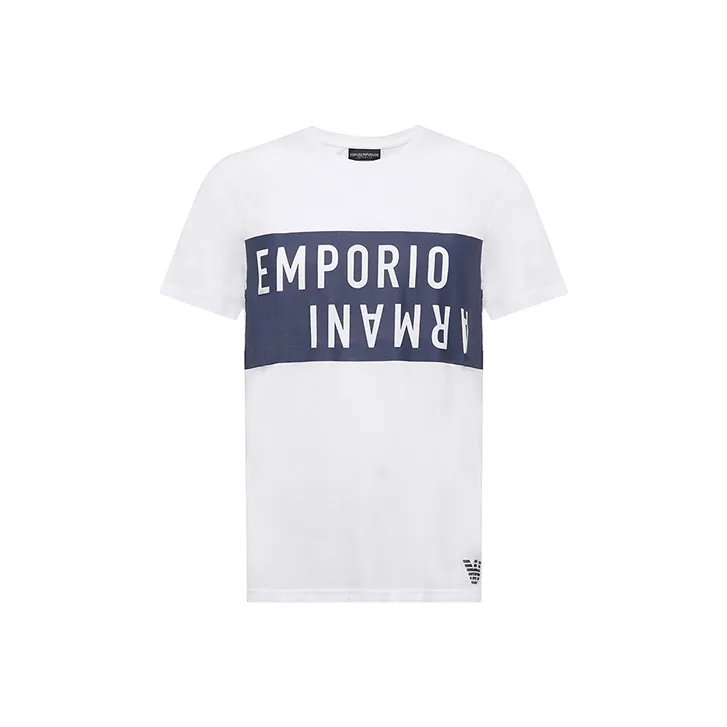 EMPORIO ARMANI SS24 T Shirt Men's White Blue-0