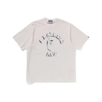 A BATHING APE Garment Dye Spray Print College Relaxed Fit Tee