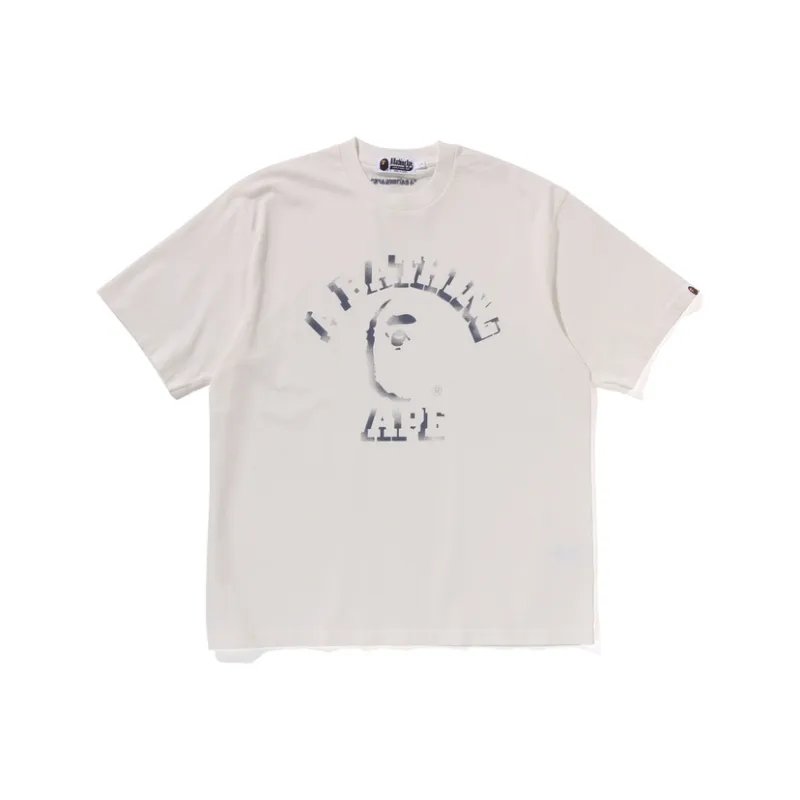 Bape Garment Dye Spray Print College Relaxed Fit Tee-0