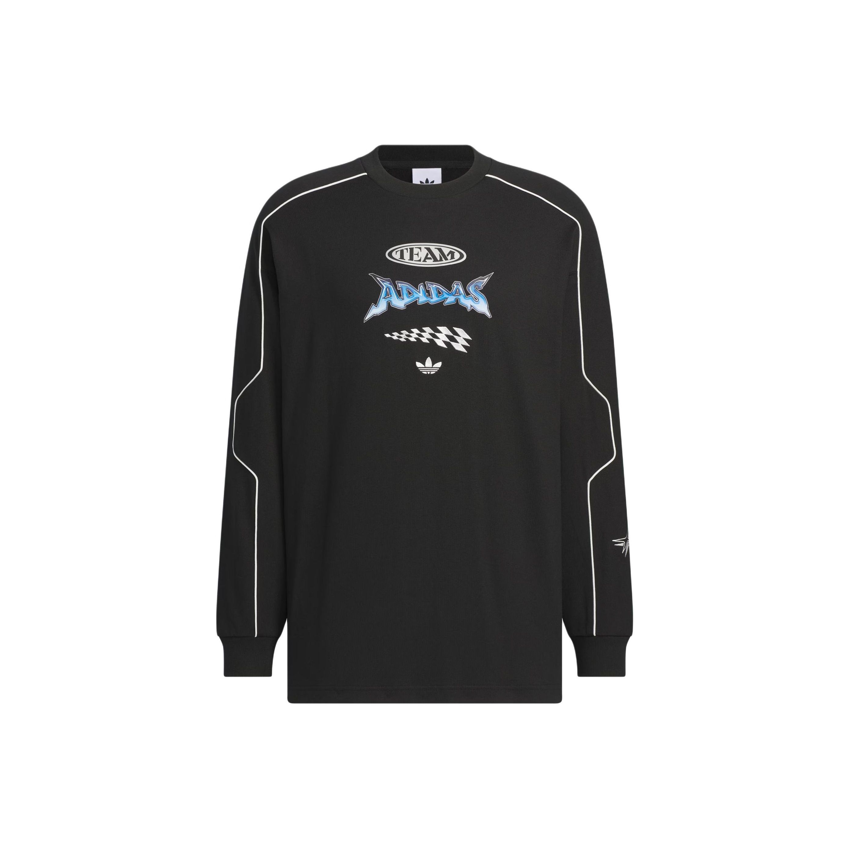【ADIDAS】Originals SS25 Printed Logo Casual Shirt★追跡可 Adidas Originals SS25 RAC CREW U T-Shirt Unisex Black - POIZON