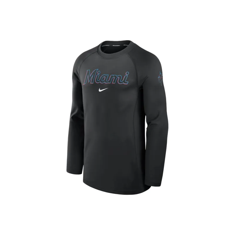 Nike Miami Marlins Authentic Collection Game Time Men's Nike Dri-FIT Mlb Long-Sleeve T-Shirt-0