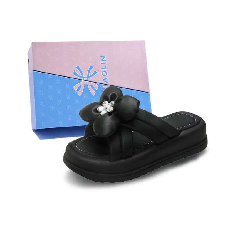 YUZHAOLIN Rubber Sole Slip Resistant Abrasion Resistant Cushioning Slide Slippers Women's Box-0