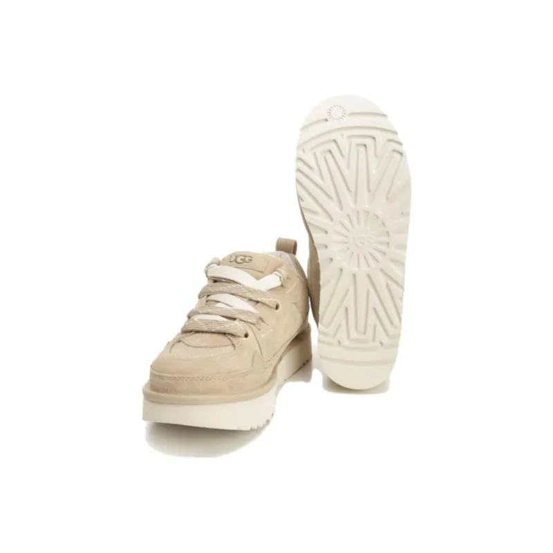 UGG Slip Resistant Height Increasing Low Top Casual Shoes Men's Beige Yellow-3