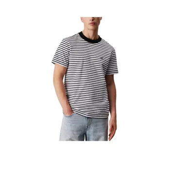 CALVIN KLEIN T Shirt Europe Version Men's Black White Stripes