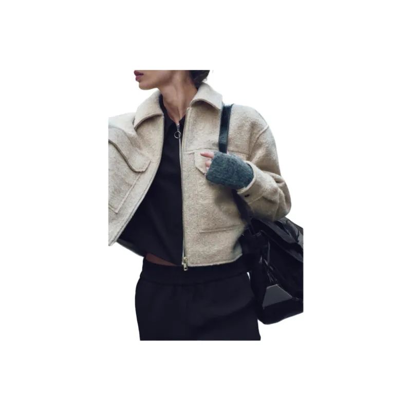 ZARA Jackets Coats Women's Beige-5