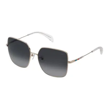 TAOSIXIONG Metal Square Sunglasses Women's Gold