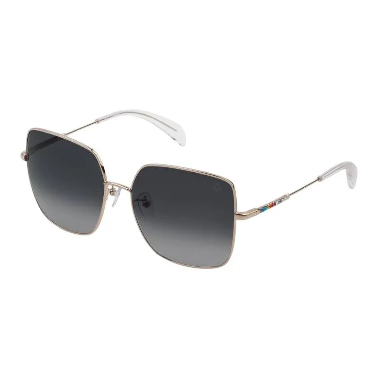 TAOSIXIONG Metal Square Sunglasses Women's Gold-0