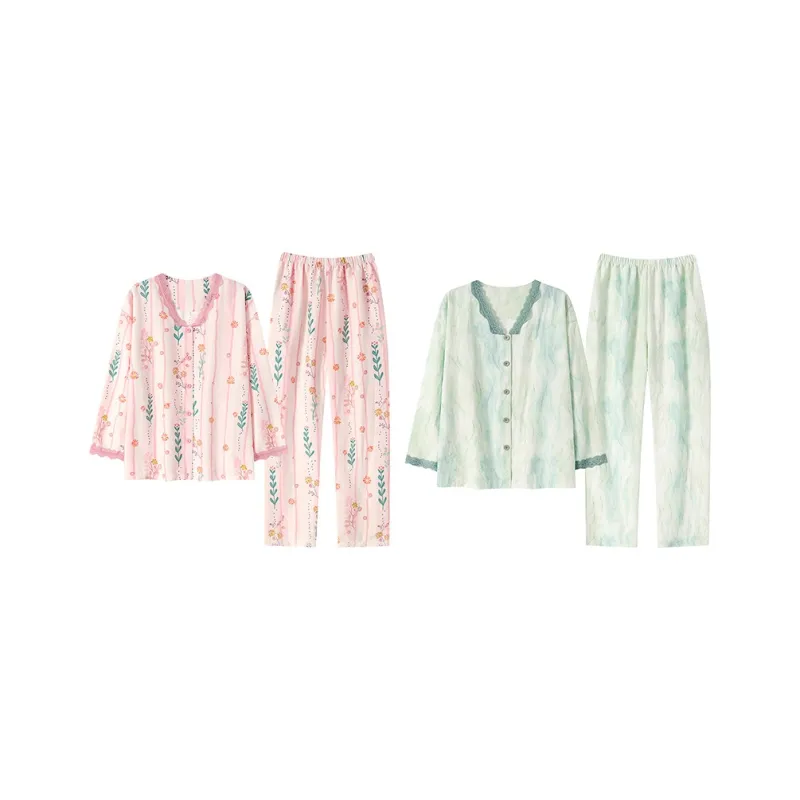 Herbal Primer Pajama Set Women's Combo Set-47