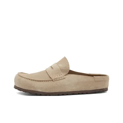 Birkenstock Naples Abrasion Resistant Closed Toe Slippers Men's Taupe Regular Loose Fit