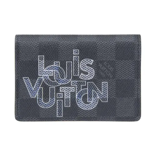 LOUIS VUITTON Pocket Organizer Leather Card Holder Mens Green