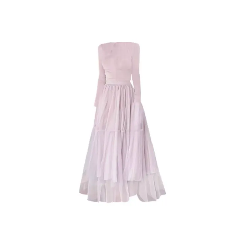 PUREIDOL Long Sleeved Dresses Women's Purple-1