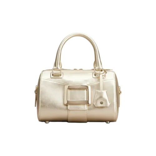 Roger Vivier Belle Vivier Calfskin One Shoulder Handbag Mini Women's Gold