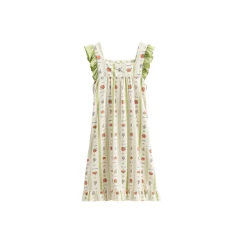 FENTENG Brown Bear Nightgown Women's Grass Green
