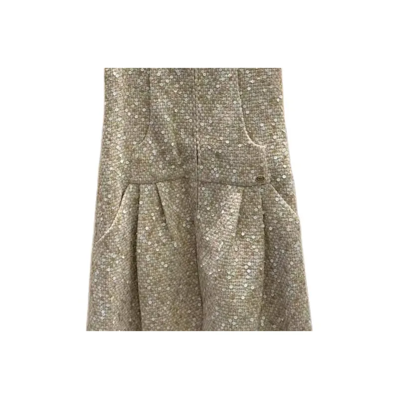 CHANEL Sleeveless Dress Women's Beige-2