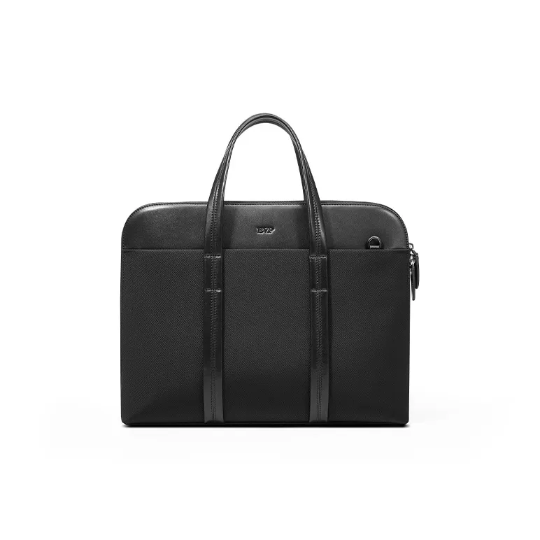 BVP Fabric With Cow Leather Briefcases Regular Unisex Multicolor-6