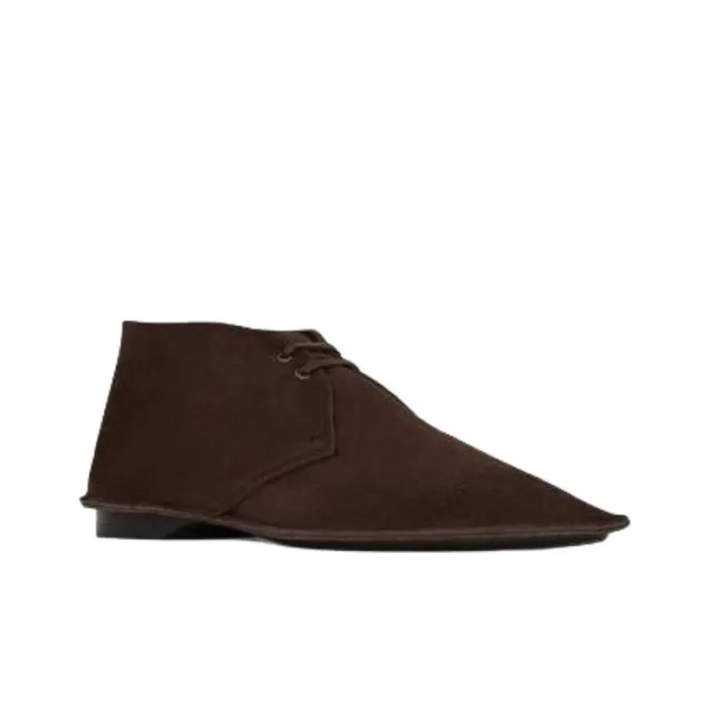 SAINT LAURENT Valentin Ankle Boots Men's Brown-2