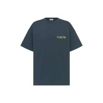 DIOR Lewis Hamilton Collaboration Series T Shirts Men Marine Blue