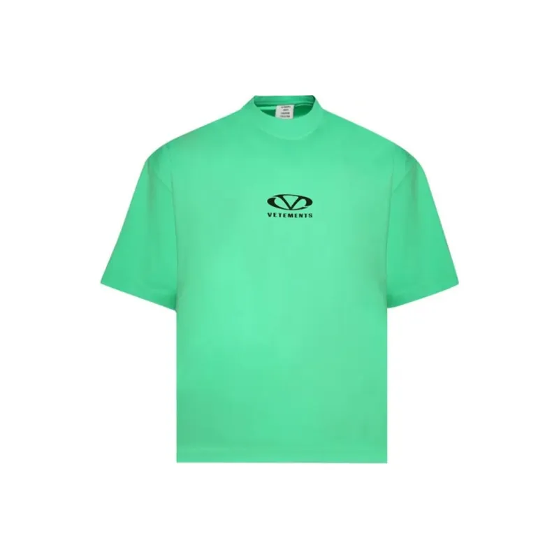 Vetements Oval Logo Cropped Boxy T Shirt-0