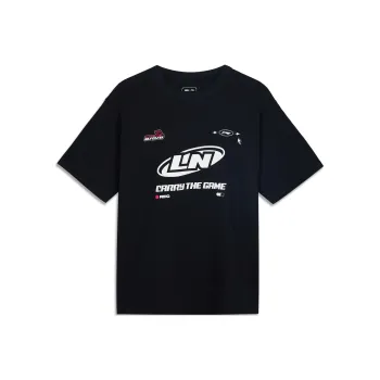 LiNing x LEAGUE OF LEGENDS Sports Life Collection T Shirt Unisex Black/Front Center Large Image