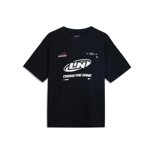 LiNing x LEAGUE OF LEGENDS Sports Life Collection T Shirt Unisex Black/Front Center Large Image