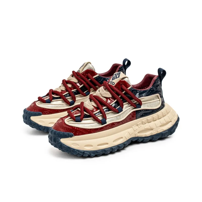 OUGLEMEN Cushioning Anti Slip Wear Resistant Impact Resistant Low Top Chunky Sneakers Men's Box Included-7