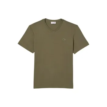 LACOSTE Logo patch V neck T shirt