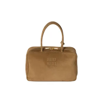 MIU MIU Beau Cow Leather Handbag Women's Olive Green