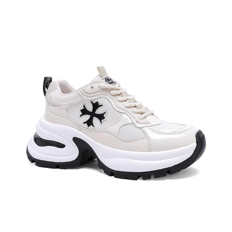 BENZI Anti Slip Wear Resistant Breathable Lightweight Height Increasing Low Top Chunky Sneakers Women's-3