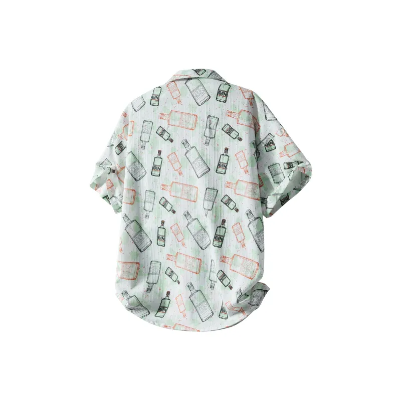 Fashion Versatile Shirt Unisex Madeira Green Color Scheme-1