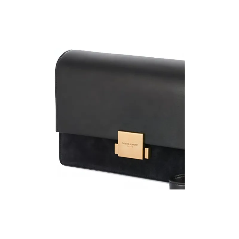 SAINT LAURENT Leather Crossbody Bag With Pouch Women's Black-3